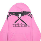 ADIDAS Womens Pink Hoodie UK 14 Cotton Blend Casual Sports Sweatshirt
