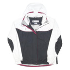 COLUMBIA Womens White & Black Outdoor Zip Jacket XL Polyester Blend Hooded