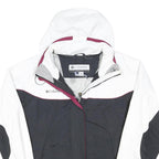 COLUMBIA Womens White & Black Outdoor Zip Jacket XL Polyester Blend Hooded