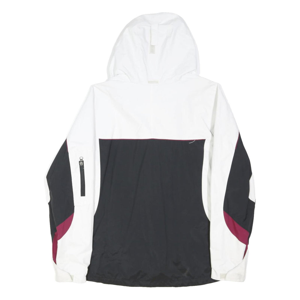 COLUMBIA Womens White & Black Outdoor Zip Jacket XL Polyester Blend Hooded