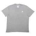 ADIDAS Mens Grey Plain Cotton Blend T-Shirt L Short Sleeve Crew Neck Casual Top