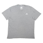ADIDAS Mens Grey Plain Cotton Blend T-Shirt L Short Sleeve Crew Neck Casual Top