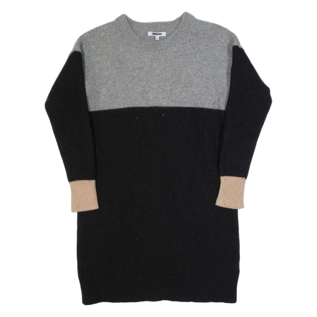 MADEWELL Womens Jumper Dress Black Knit Long Sleeve Knee Length S
