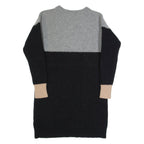 MADEWELL Womens Jumper Dress Black Knit Long Sleeve Knee Length S
