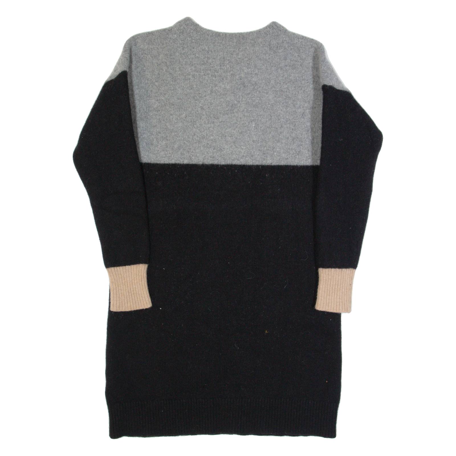 MADEWELL Womens Jumper Dress Black Knit Long Sleeve Knee Length S