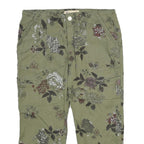 DEMOCRACY Womens Shorts Green Floral Casual UK 12 W32 Cotton Blend