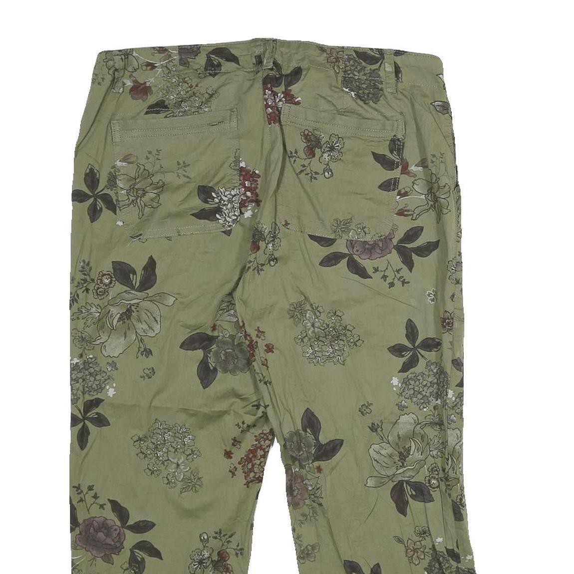 DEMOCRACY Womens Shorts Green Floral Casual UK 12 W32 Cotton Blend