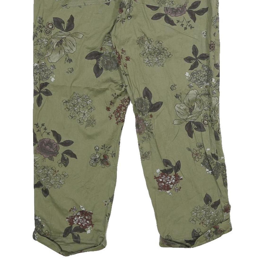 DEMOCRACY Womens Shorts Green Floral Casual UK 12 W32 Cotton Blend