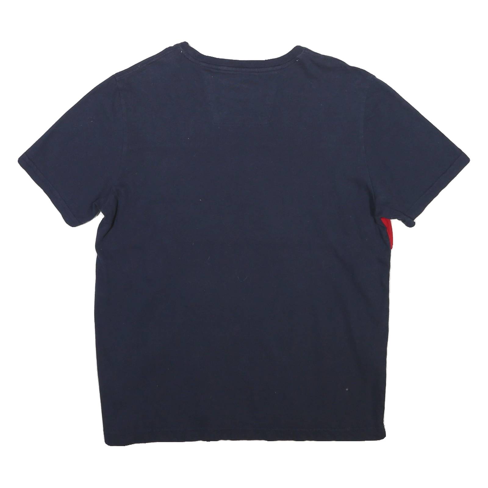 NAUTICA Mens Navy & Red & White Colorblock T-Shirt S Short Sleeve Crew Neck Logo