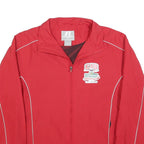 RUSSELL ATHLETIC Mens Red Zip Up Polyester Blend Jacket M Athletic Plain