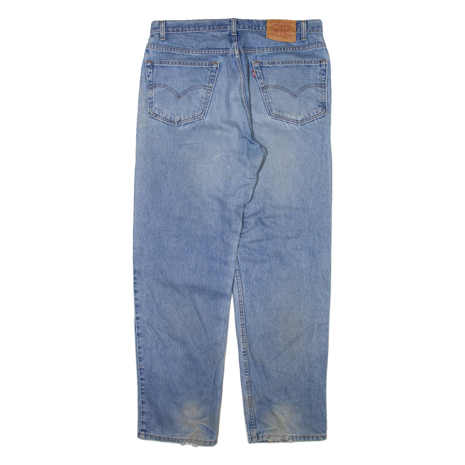 LEVI'S Mens Jeans Blue Relaxed Straight Stone Wash W38 L32