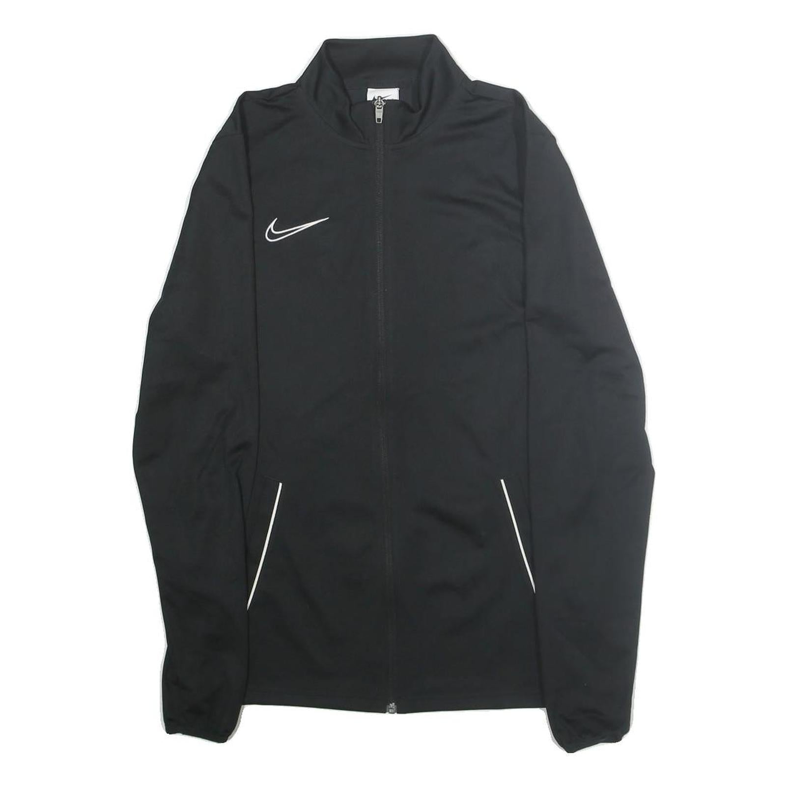 NIKE Mens Black Jacket M Polyester Plain Zip Sportswear