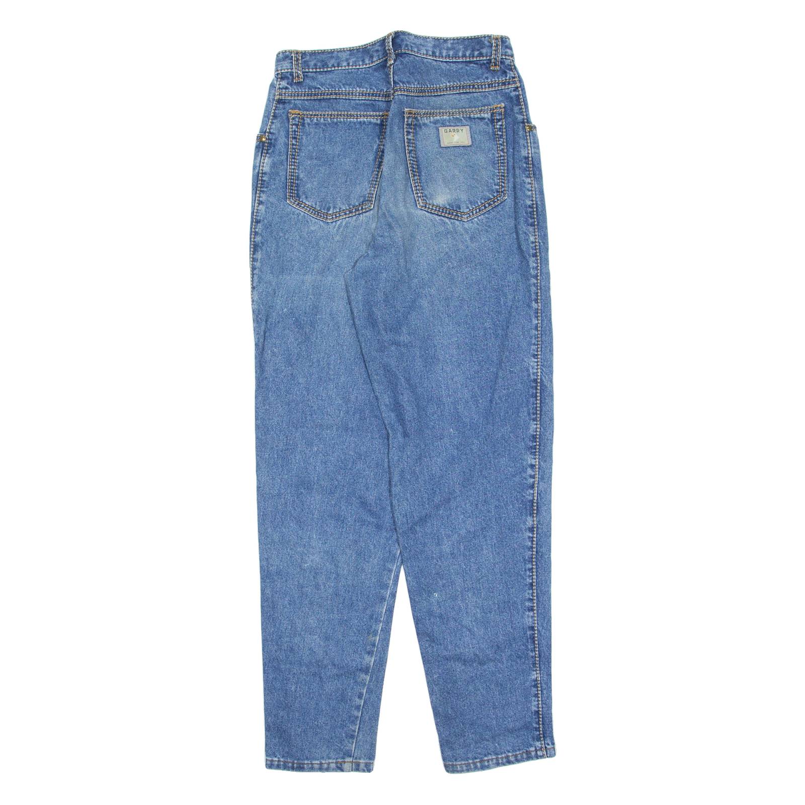 GARRY Indigo Womens Jeans Blue Regular Tapered Stone Wash W28 L30