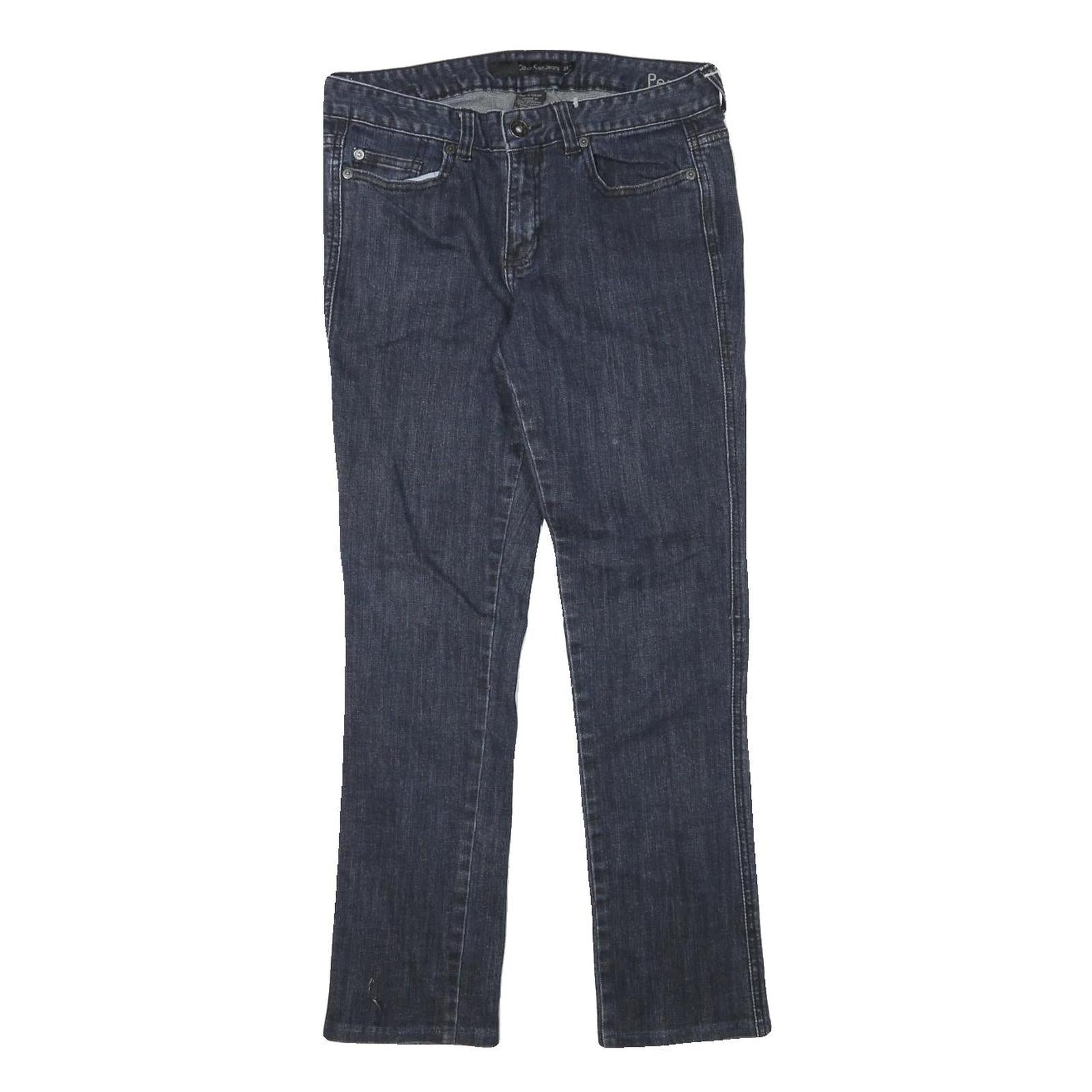 CALVIN KLEIN JEANS Womens Slim Blue Denim Raw W30 L28 Stretch Comfortable