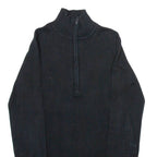 DKNY Womens Jumper Black 1/4 Zip Tight Knit S