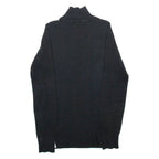 DKNY Womens Jumper Black 1/4 Zip Tight Knit S