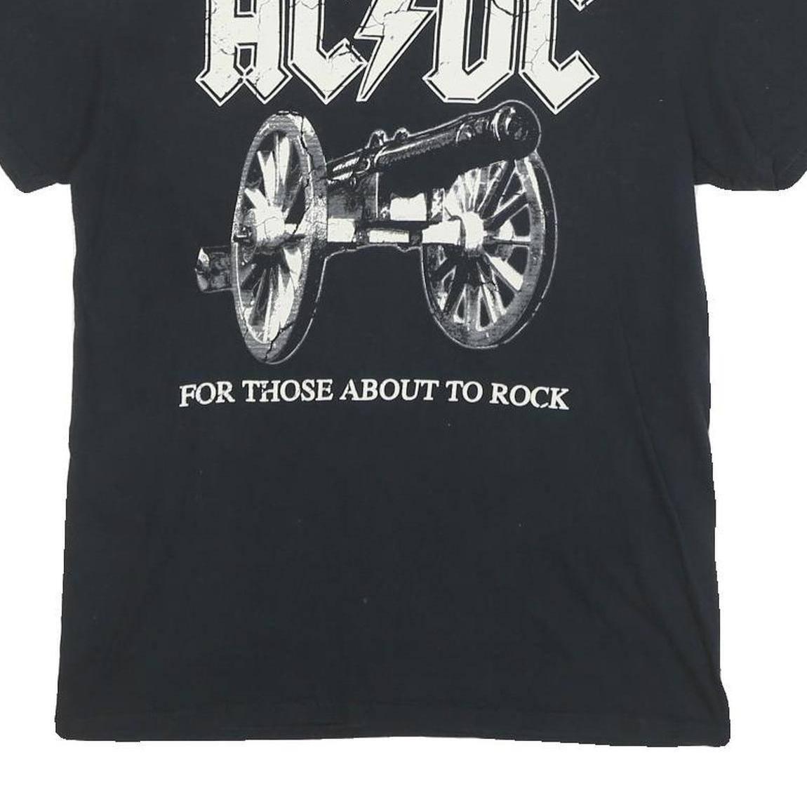 AC DC Mens Black Graphic T-Shirt M Short Sleeve Crew Neck Rock Band Tee