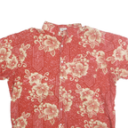 TAOROA Mens Red & Cream Floral Pattern Cotton Shirt 2XL Casual Summer Beachwear