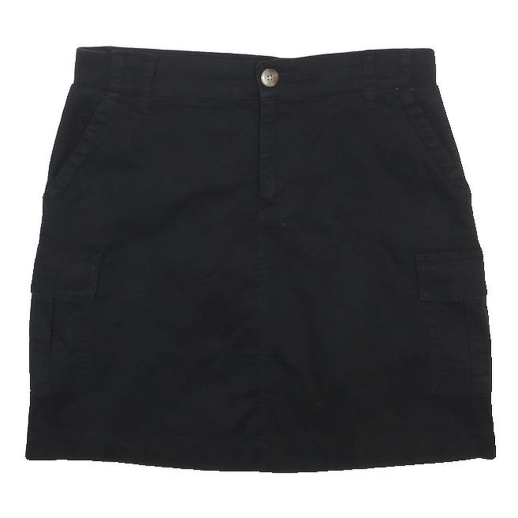 LEE Womens Black Cargo Mini Cotton Blend Skirt Size M Casual Pockets