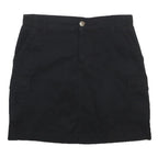 LEE Womens Black Cargo Mini Cotton Blend Skirt Size M Casual Pockets
