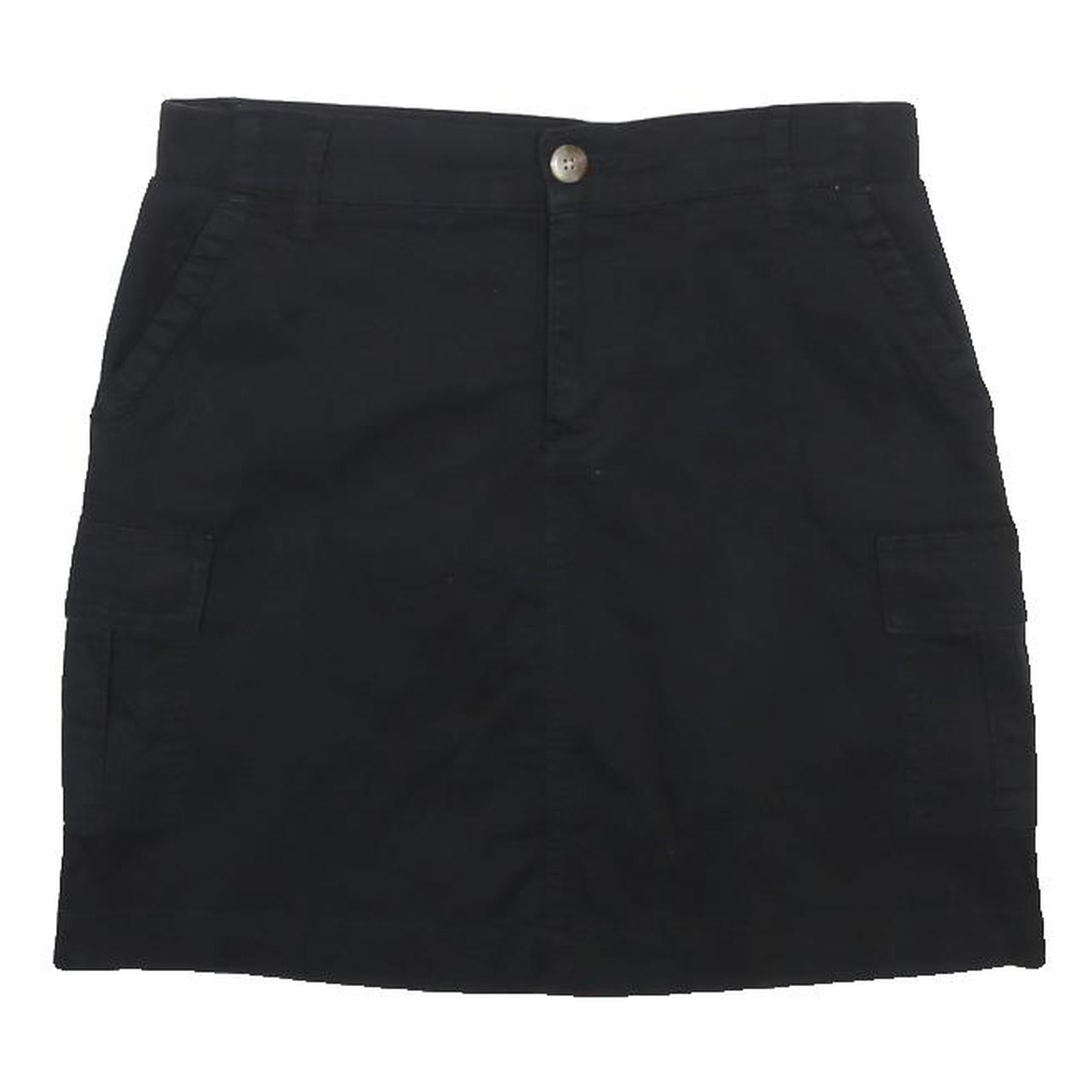 LEE Womens Black Cargo Mini Cotton Blend Skirt Size M Casual Pockets