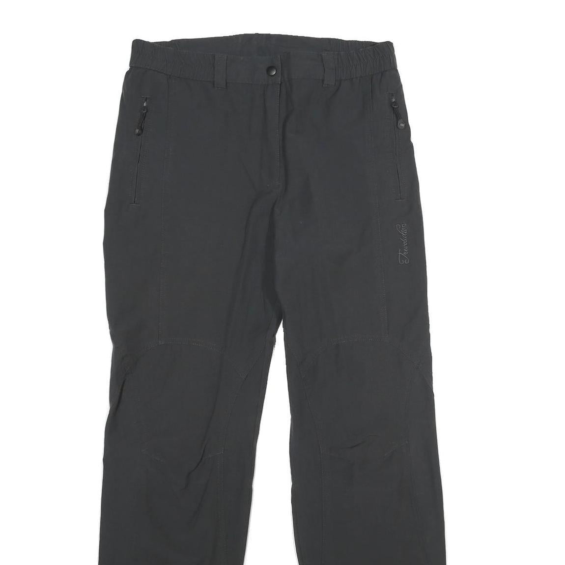 TREVOLUTION Womens Black Polyester Blend Regular Leg Trousers W32 L31 Zip