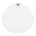 TOMMY HILFIGER Mens White Cotton Blend Shirt XL Classic Long Sleeve Button Down