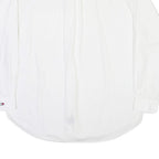 TOMMY HILFIGER Mens White Cotton Blend Shirt XL Classic Long Sleeve Button Down