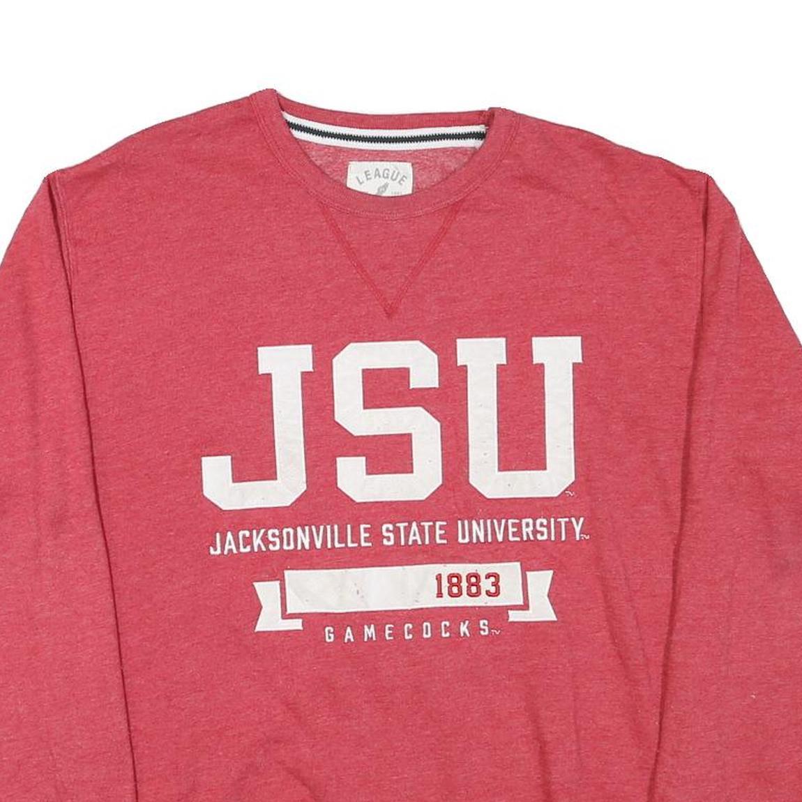 LEAGUE Mens Red JSU Jacksonville State University Crew Neck M Sweatshirt Classic