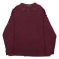 POLO RALPH LAUREN Mens Maroon Jumper Pullover Plain Crew Neck Basic Knit 2XL