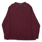 POLO RALPH LAUREN Mens Maroon Jumper Pullover Plain Crew Neck Basic Knit 2XL