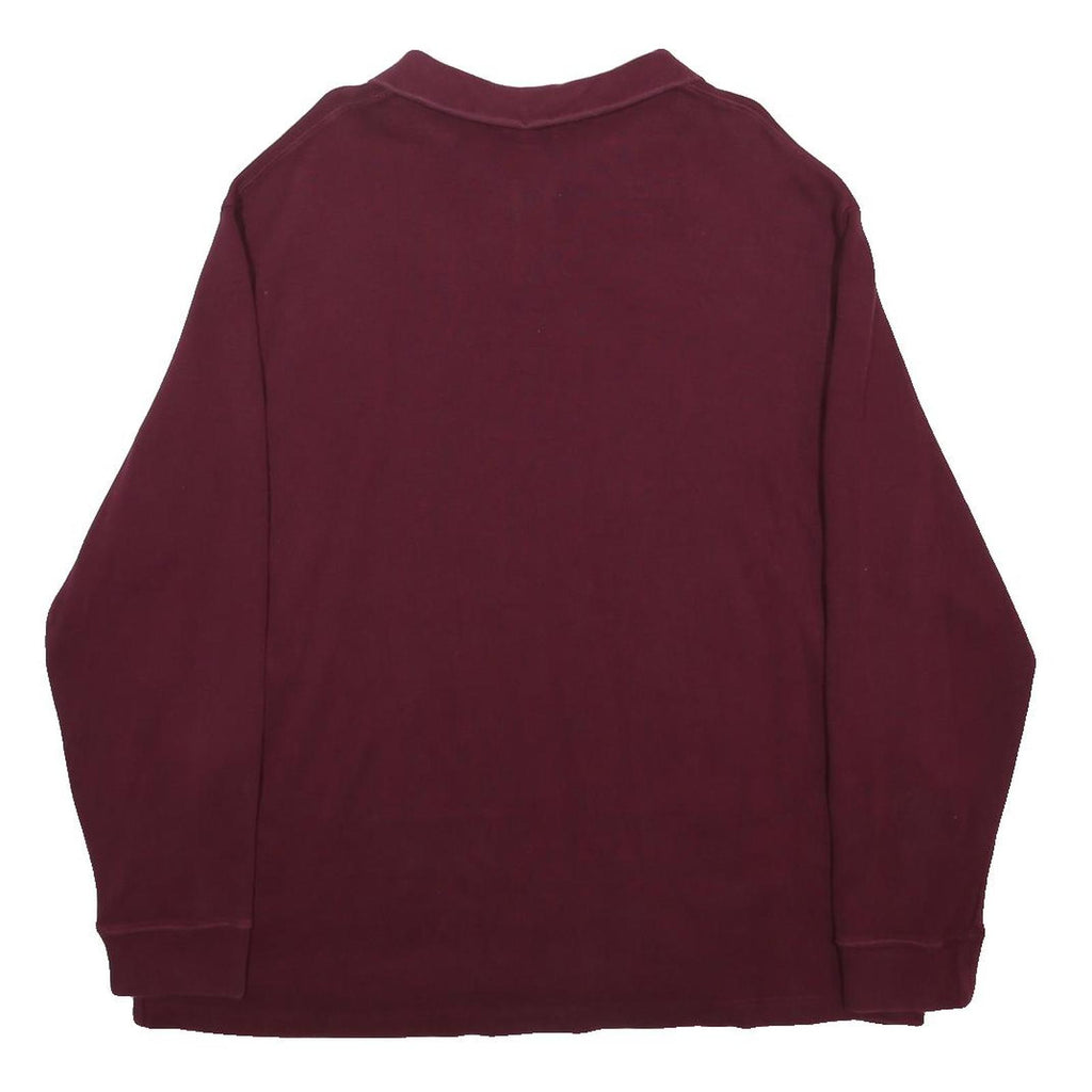 POLO RALPH LAUREN Mens Maroon Jumper Pullover Plain Crew Neck Basic Knit 2XL