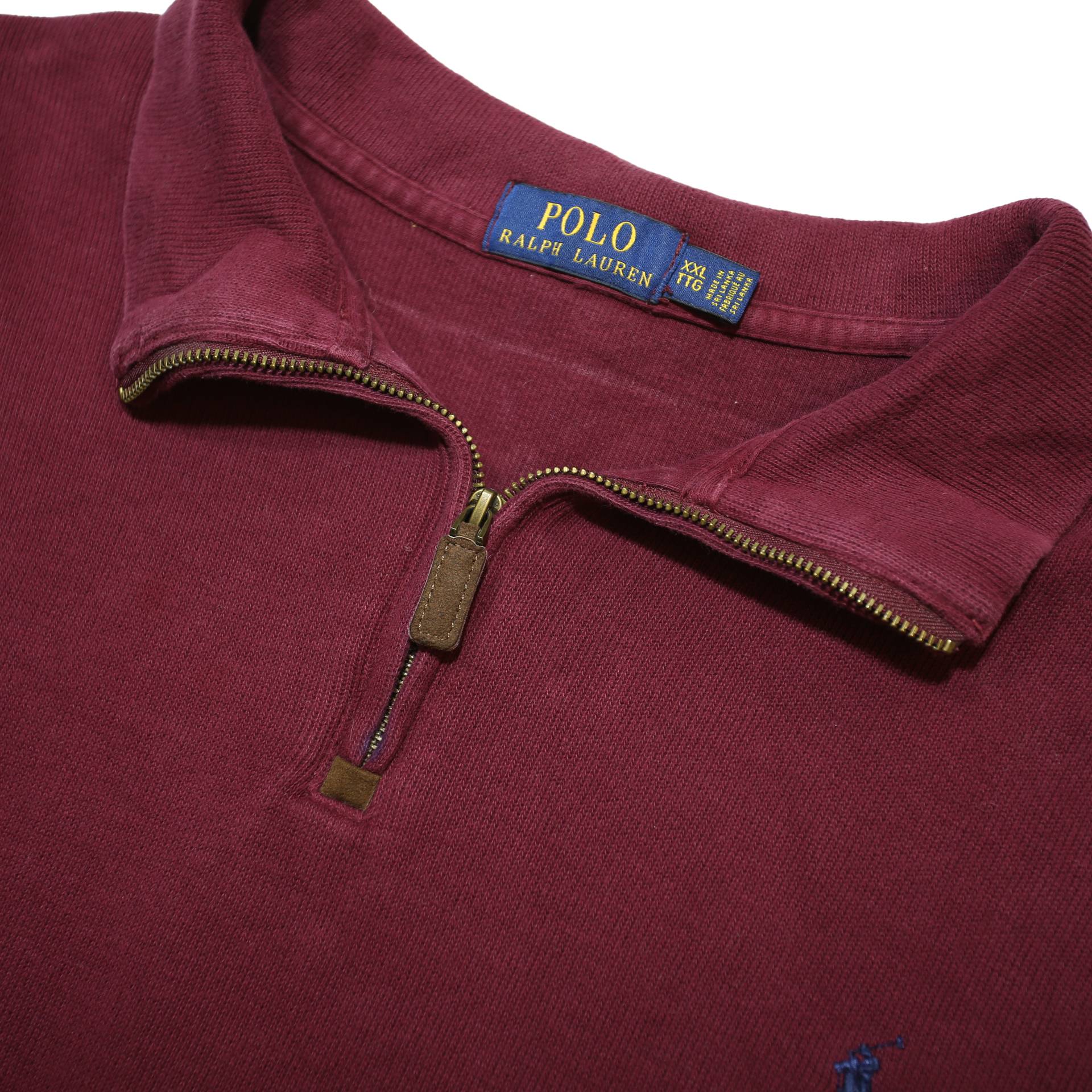 POLO RALPH LAUREN Mens Maroon Jumper Pullover Plain Crew Neck Basic Knit 2XL