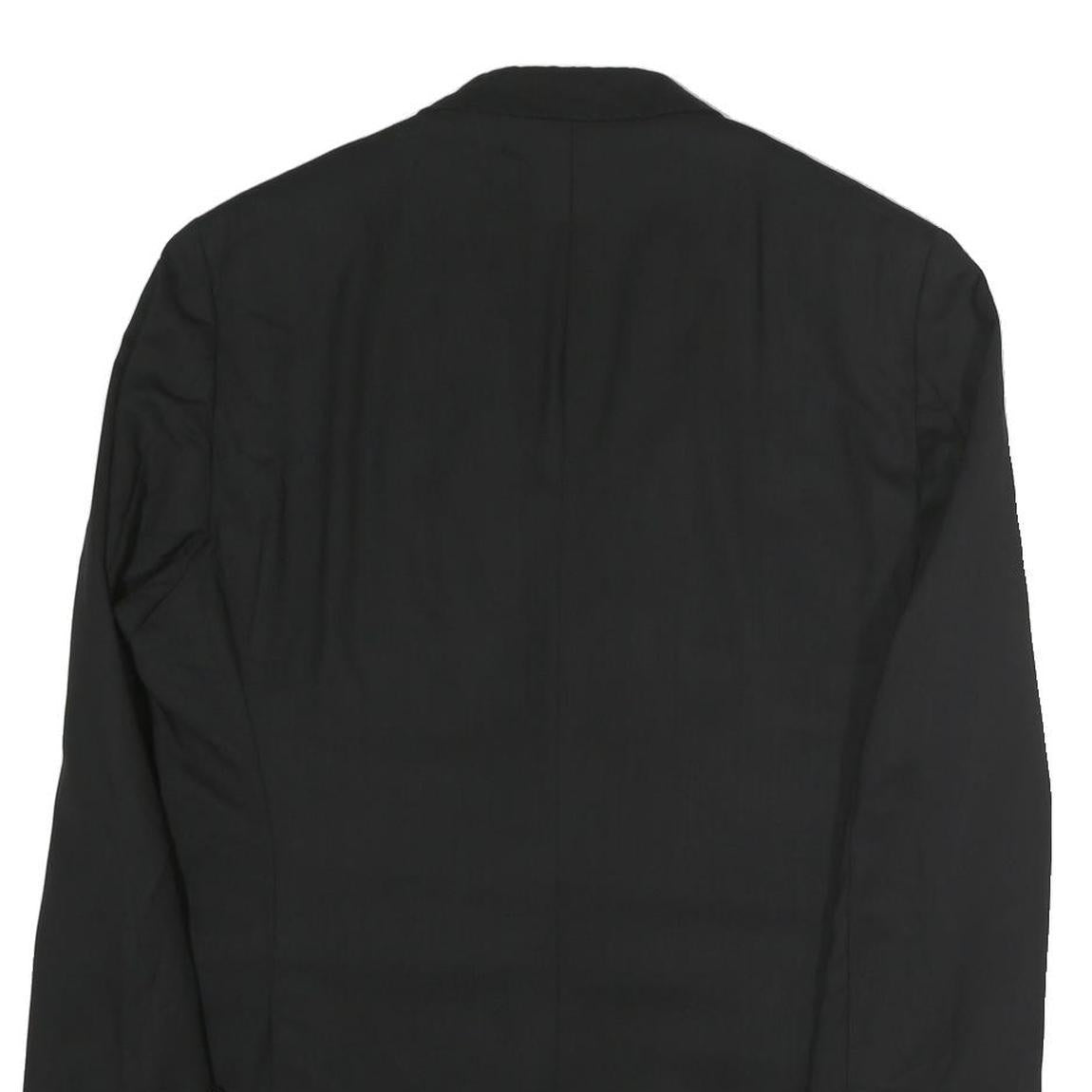 CALVIN KLEIN Mens Black Classic Jacket L Cotton Button Plain Formal Blazer