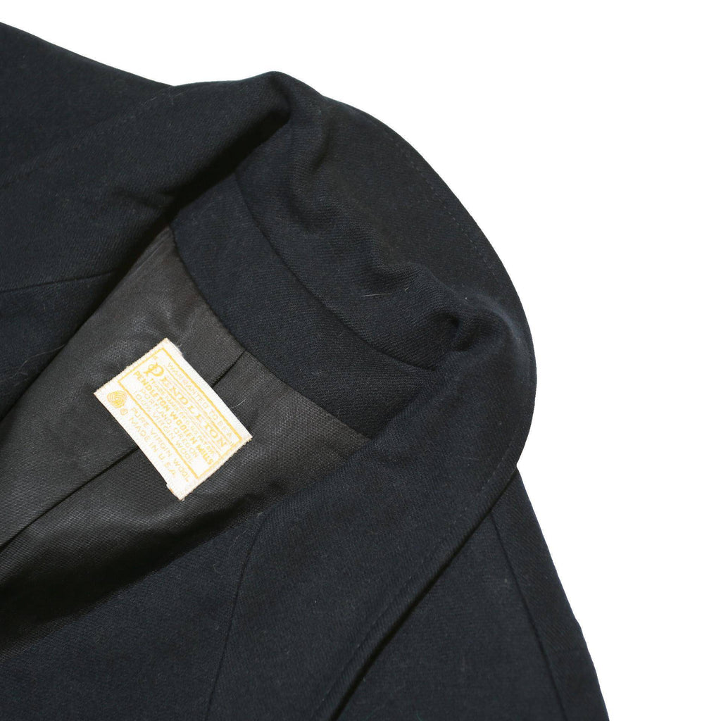 PENDLETON Womens Black Wool Blend Blazer Jacket M Tailored Button Plain Classic