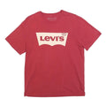 LEVI'S Mens Red Cotton Blend T-Shirt S Short Sleeve Crew Neck Logo Print