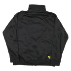 Mens Black & Yellow Sporty Track Jacket M Polyester Blend Zip Up Graphic Logo