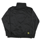 Mens Black & Yellow Sporty Track Jacket M Polyester Blend Zip Up Graphic Logo