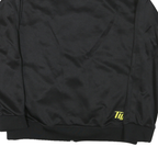 Mens Black & Yellow Sporty Track Jacket M Polyester Blend Zip Up Graphic Logo