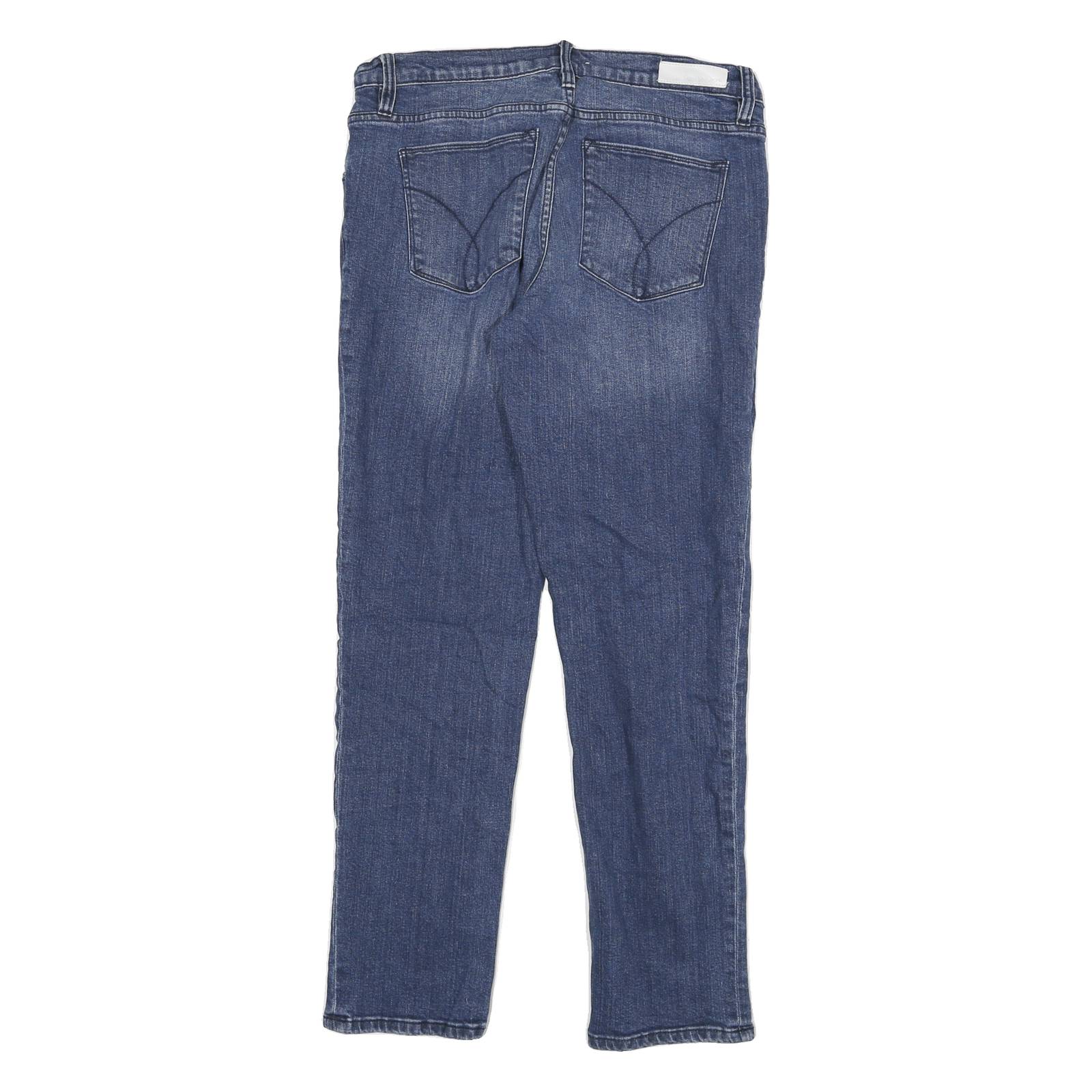 Calvin Klein Womens Jeans Blue Slim Skinny Denim Medium W30 L29 Zip Cotton Blend