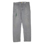 CARHARTT Mens Cotton Blend Grey Regular Fit Straight Leg Trousers W34 L32