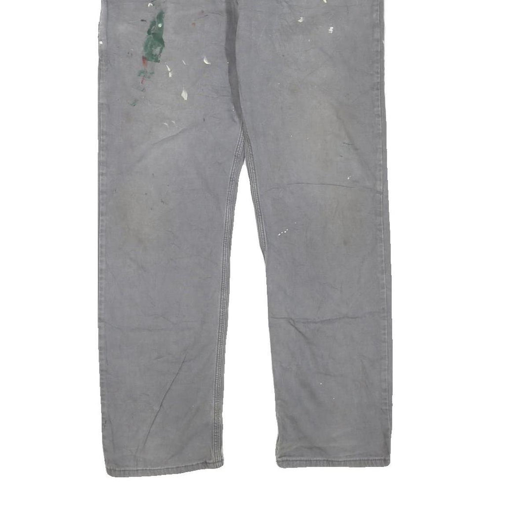 CARHARTT Mens Cotton Blend Grey Regular Fit Straight Leg Trousers W34 L32