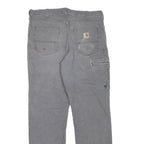 CARHARTT Mens Cotton Blend Grey Regular Fit Straight Leg Trousers W34 L32
