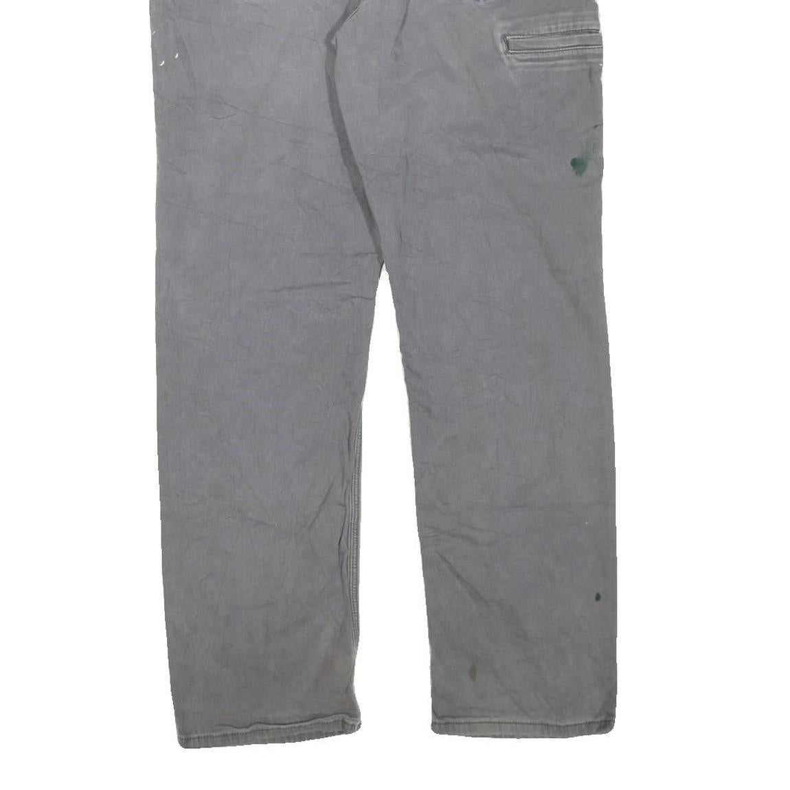 CARHARTT Mens Cotton Blend Grey Regular Fit Straight Leg Trousers W34 L32