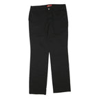 DICKIES Mens Regular Black Cotton Blend Trousers W30 L31 Classic Zip Closure