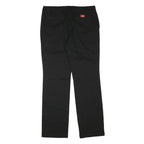 DICKIES Mens Regular Black Cotton Blend Trousers W30 L31 Classic Zip Closure