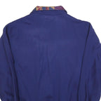 RODEO Mens Blue Abstract Pattern Zip Jacket L Polyester Casual Retro Style