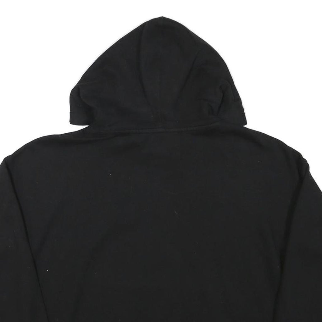 DKNY Womens Black Pullover Hoodie M Cotton Blend Drawstring Hood Pocket