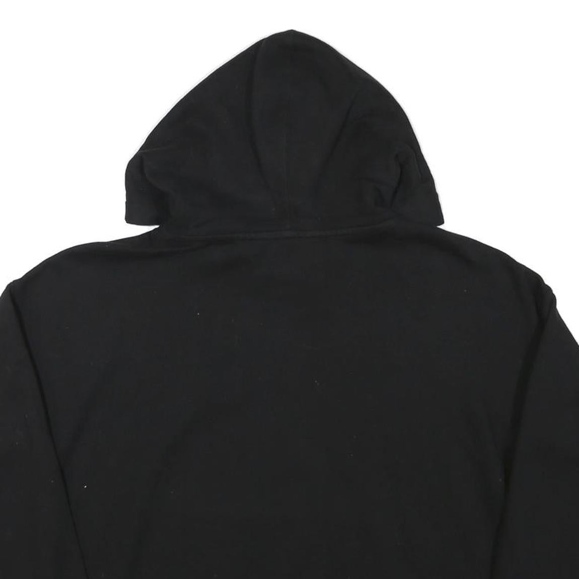 DKNY Womens Black Pullover Hoodie M Cotton Blend Drawstring Hood Pocket