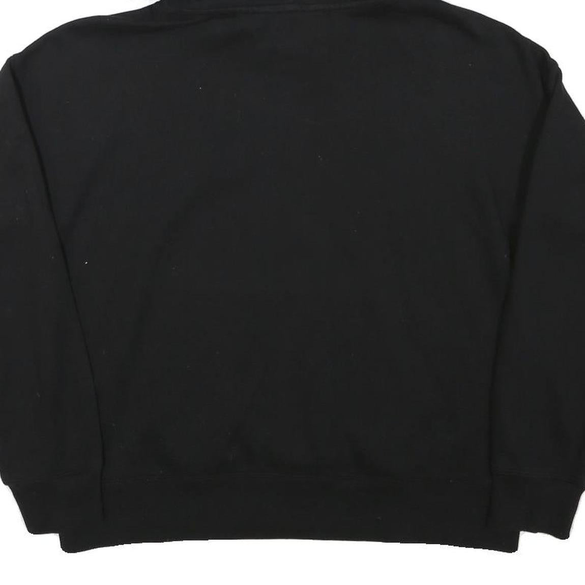 DKNY Womens Black Pullover Hoodie M Cotton Blend Drawstring Hood Pocket